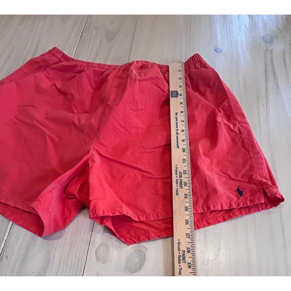 Polo Ralph Lauren Mens XL Red Swim Trunks Cotton Nylon Mesh Lined Pony Logo